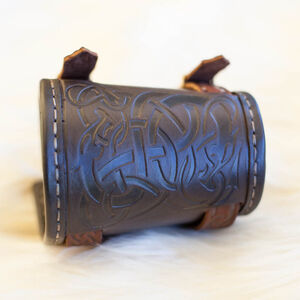 Viking Pattern Leather Bracers