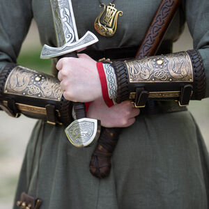 Viking Cosplay Shieldmaiden Leather Bracers