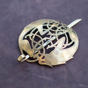 Viking Brass Cloak Pin "Eydis"