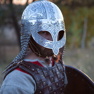 Viking Combat Helmet Etched Stainless