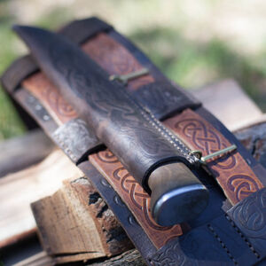 Viking Embossed Leather War Belt