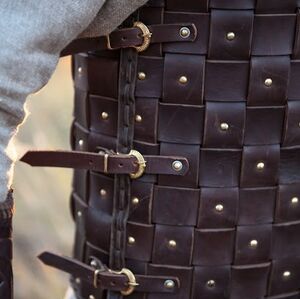Viking Leather Armour Starps with Casted clasps