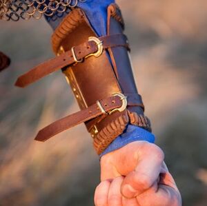 Viking Leather Bracers: molded clasps
