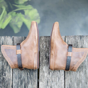 Viking Leather Shoes with Straps “Gudrun the Wolfdottir” for women