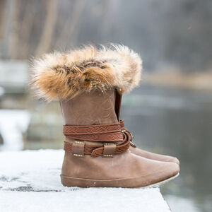 Viking style boots with embossing and faux fur “Knut the Merry”