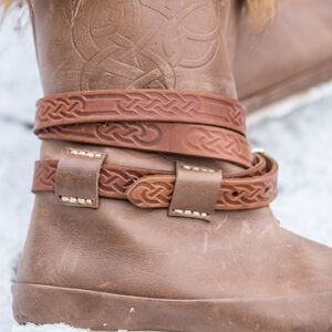 Real Viking Leather boots with embossing “Knut the Merry”