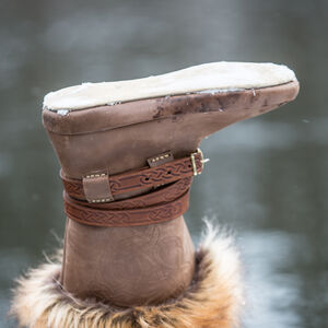 Viking style boots with embossing and faux fur “Knut the Merry”