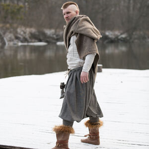 Viking boots with embossing and faux fur “Knut the Merry”