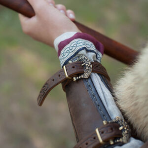 Viking Tooled Leather Bracers "Shieldmaiden"