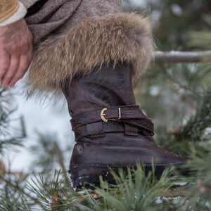 Leather Strap Viking Winter Boots | Yule edition