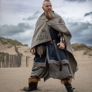 Viking Woolen Cloak with Embroidery "Hilda the Haughty"