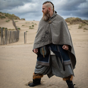Viking Woolen Cloak with Embroidery "Hilda the Haughty"