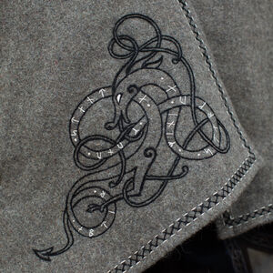 Viking Woolen Cloak with Embroidery "Hilda the Haughty"