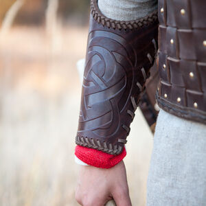 Bracers Ancient Armour Medieval Leather Arm Guard Roman Vambraces Pair QE 