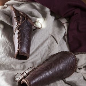 Viking Vambraces Embossed Leather