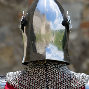 Medieval Combat Barbuta with Visor SCA Reenactment Helm