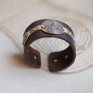 Leather And Metal Armlet “Labyrinth”