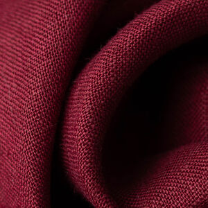 Wine red natural linen fabric by the yard