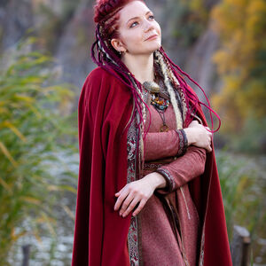 Red wool viking cloak
