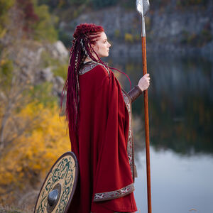 Winter Red Wool Viking Cloak