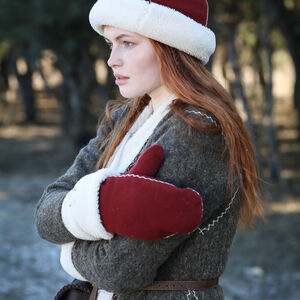 Winter Viking woolen hat with faux shearing "Astrid the Wolfspeaker"
