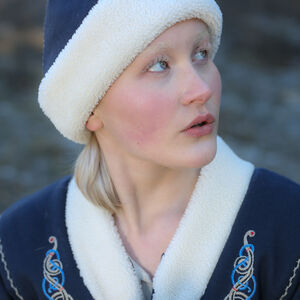 Winter Viking woolen hat with faux shearing lining "Girda the Snowdancer"