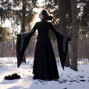 Long wool gothic coat "Blackbird"