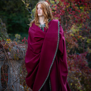 Wool Cloak “Key Keeper” with Trim and Velvet Accents