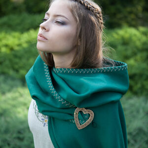 Hooded Green Wool Cloak