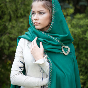 Green Wool Cape Cloak with Hood