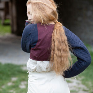 Woolen crop-top with padded sleeves for women “Dark Star”