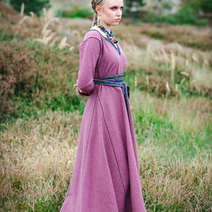 Woolen Viking tunic with leather trim "Solveig the Konung daughter" limited edition