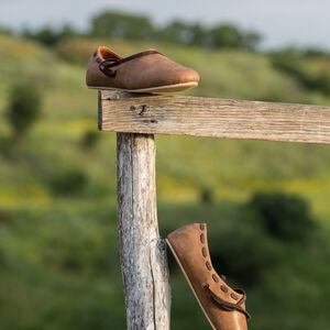 Flat Natural Leather Medieval Shoes by ArmStreet