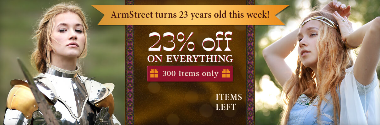 ArmStreet turns 23 years old this week! 23% off on everything 300 items only