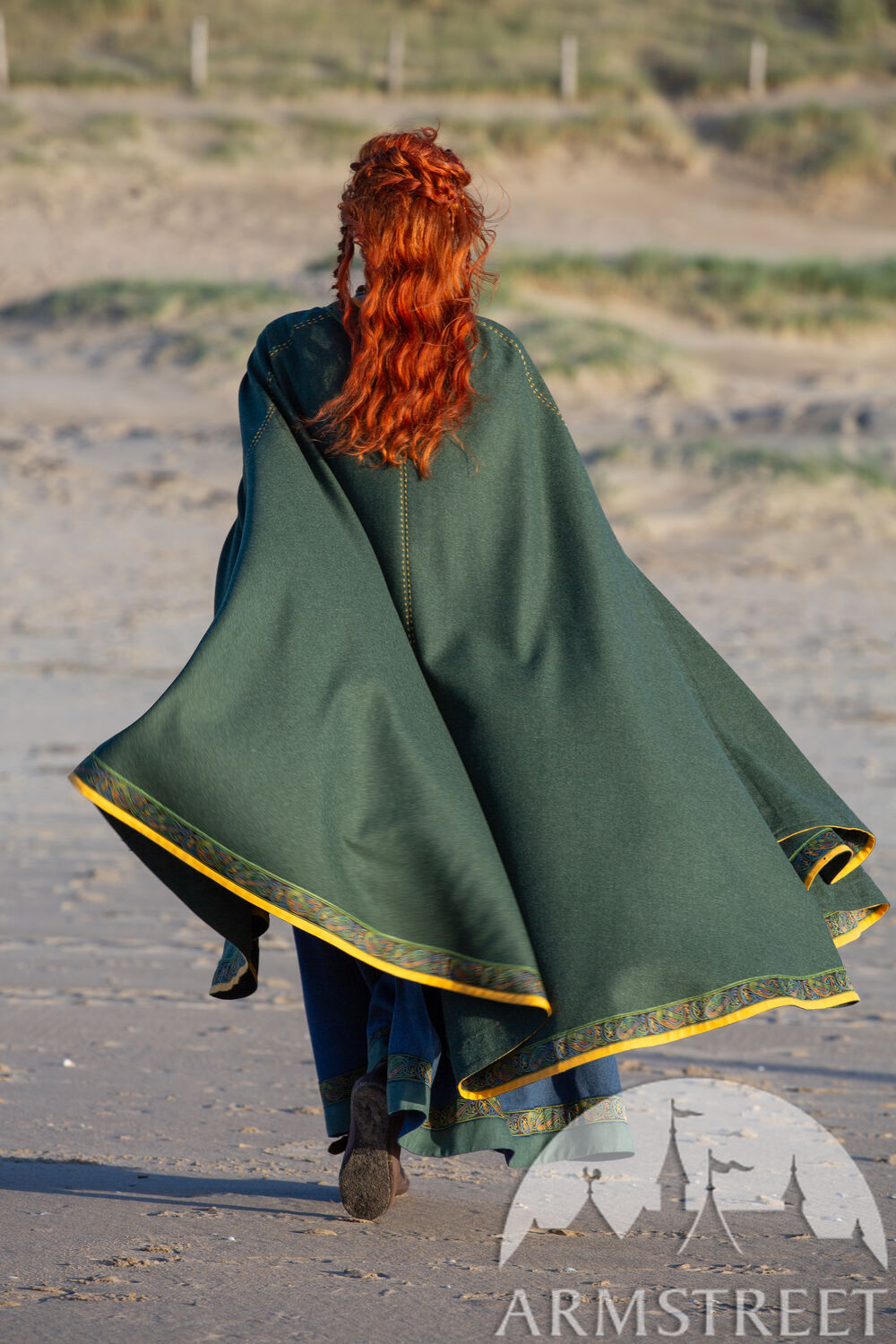 Medieval capes with accents and trim