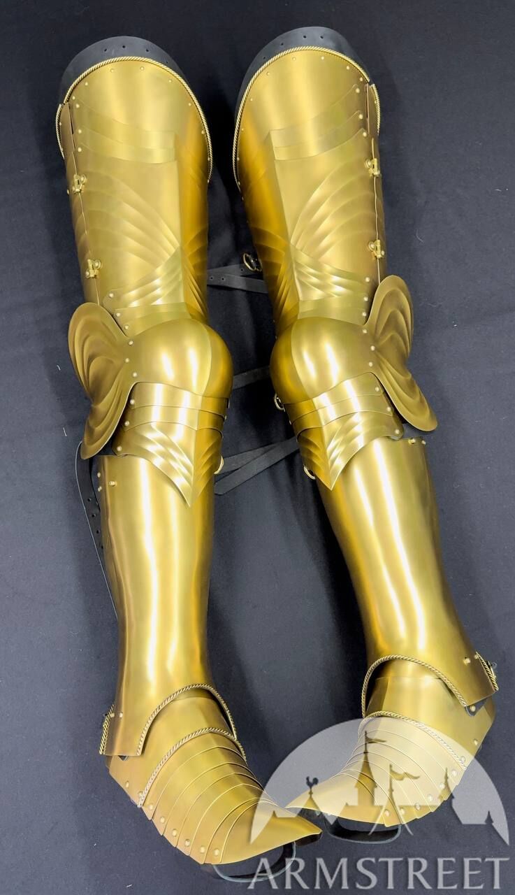 Gothic Knight Armor legs in golden finish