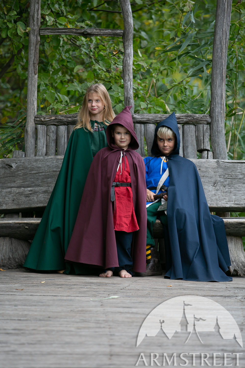 Cotton cloak with hood for kids “First Adventure”
