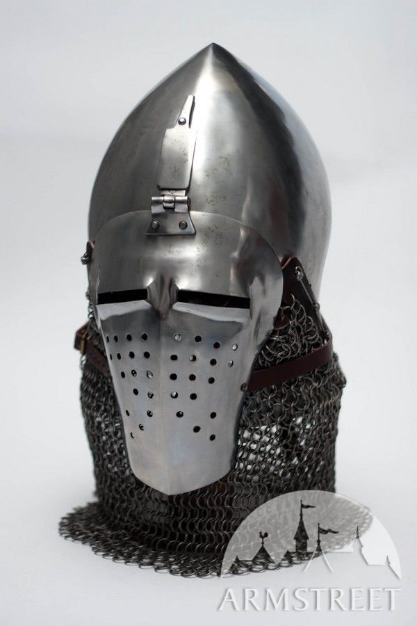 Medieval combat bascinet narrow-face helm SCA armor