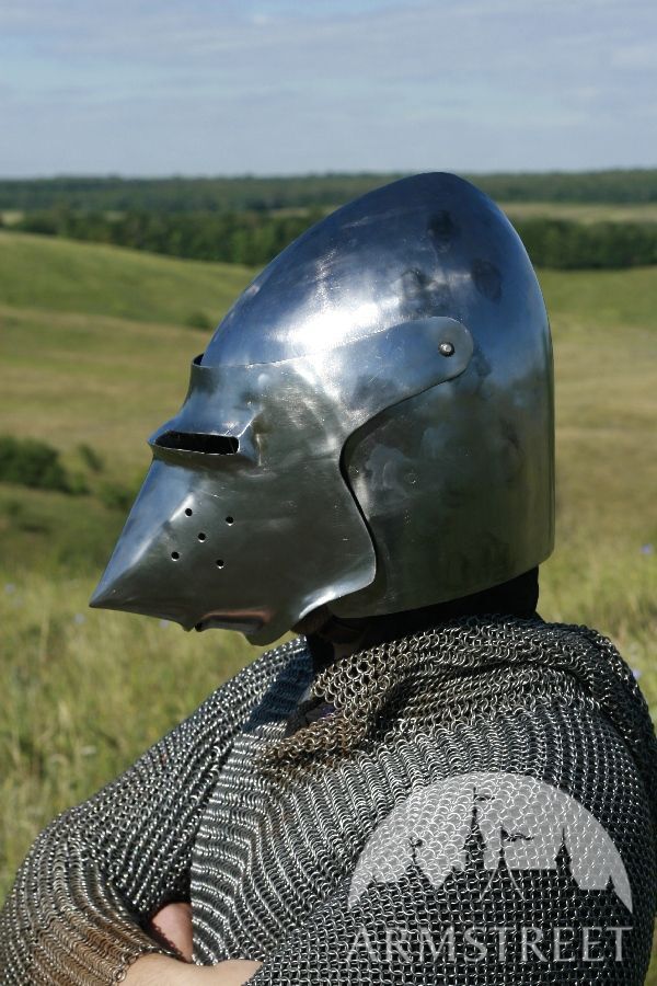 Medieval Combat 14 Ga Bascinet Pigface Helm
