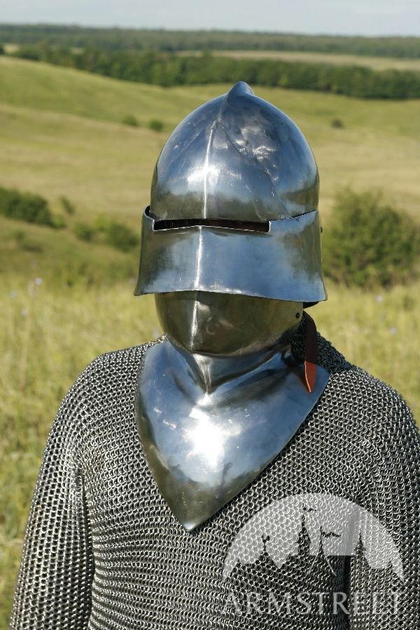 Medieval Combat 14 Ga Sallet Helm Helmet Armor With Bevor