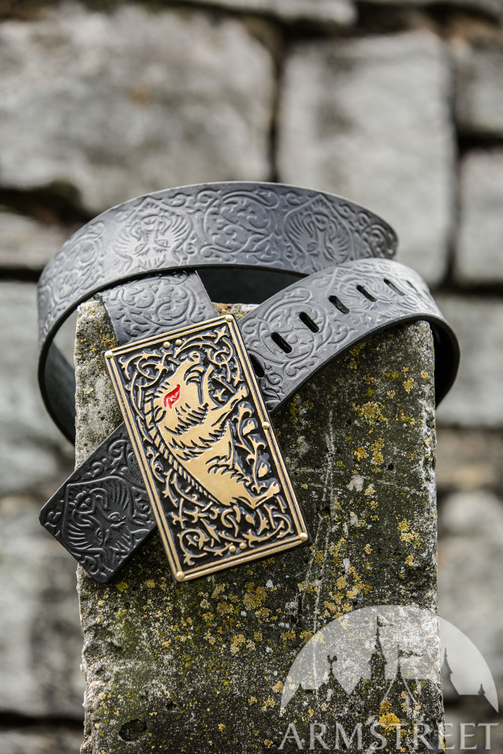 Leather belt with secret pocket “Wayward Knight”