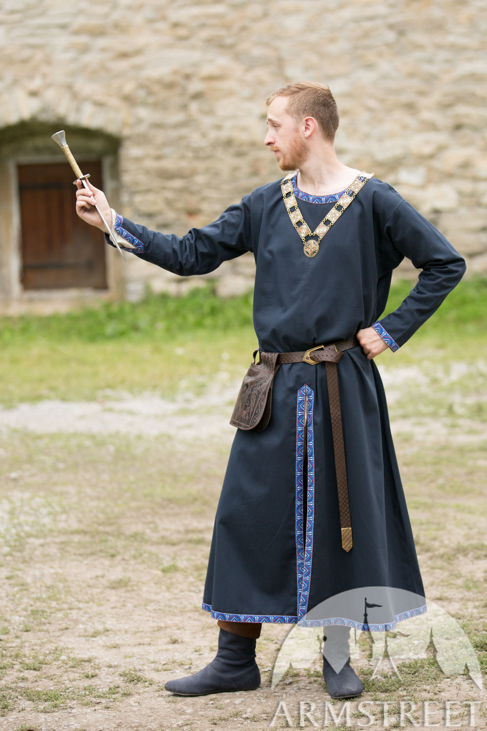 Long trimmed cotton tunic “Prince Gilderoy” inspired by XIII century