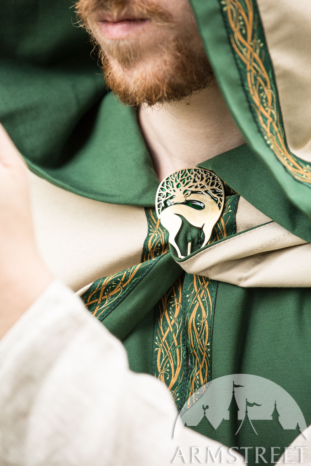 Ordo Cervi insignia enameled brass cloak brooch
