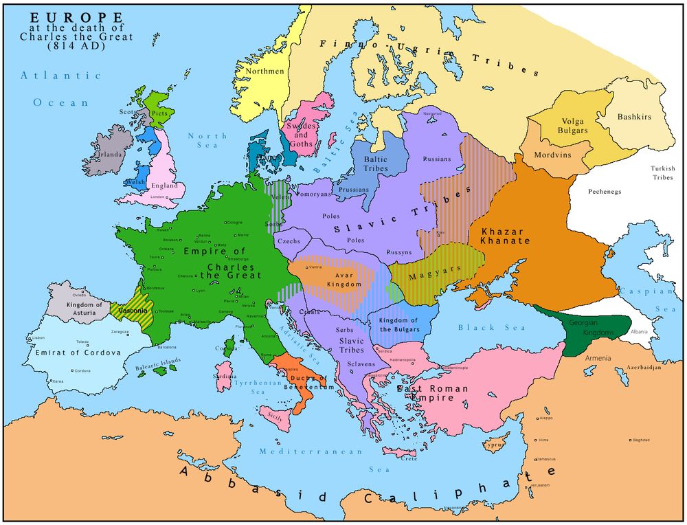 Europe 814 AD