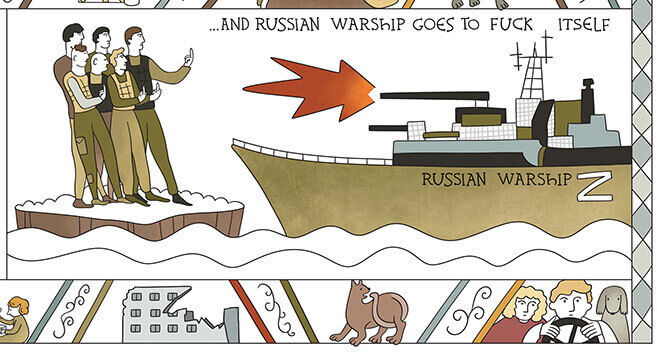 ...and russian warship goes to fuck itself